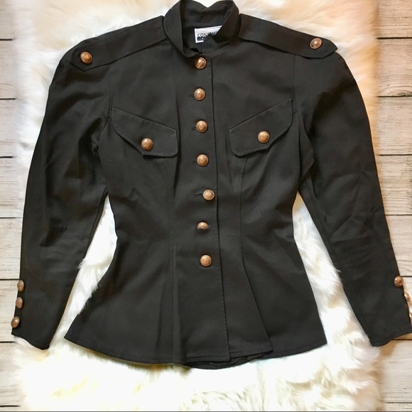 Vintage Jackets & Blazers - VTG 80’s Contempo Casuals Black Military Jacket